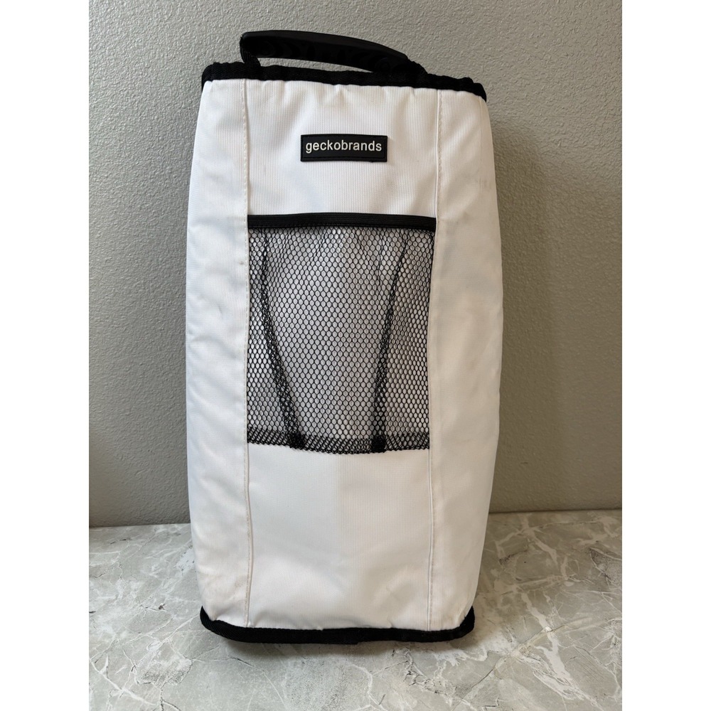 Geckobrands Verticool Cooler Holds 9 Cans or 2 Wine‎ Bottles White Cooler Bag